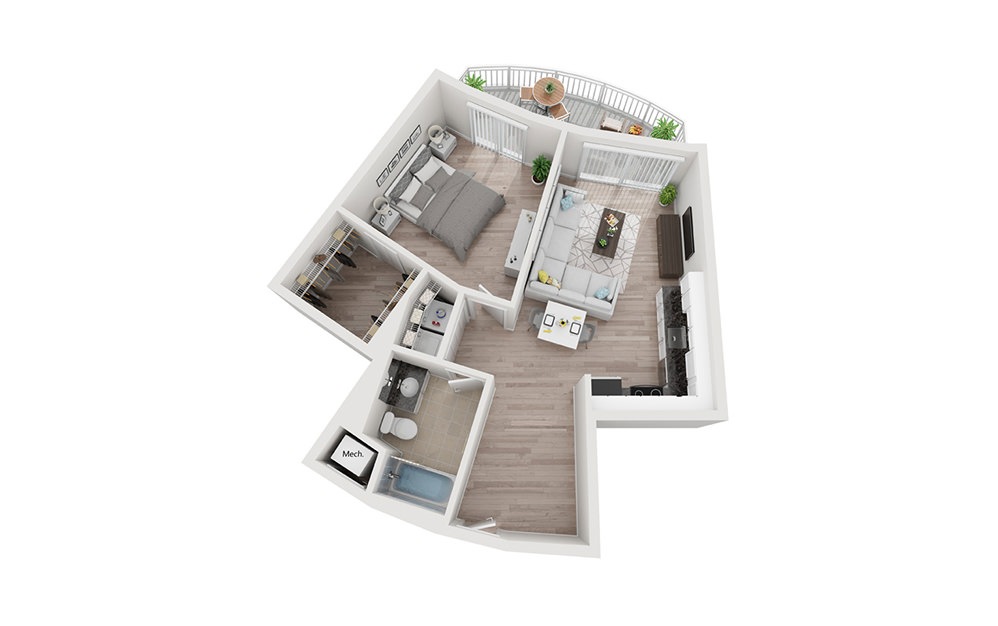 A2 - 1 bedroom floorplan layout with 1 bath and 900 square feet. A2 - 1 bedroom floorplan layout with 1 bath and 900 square feet.