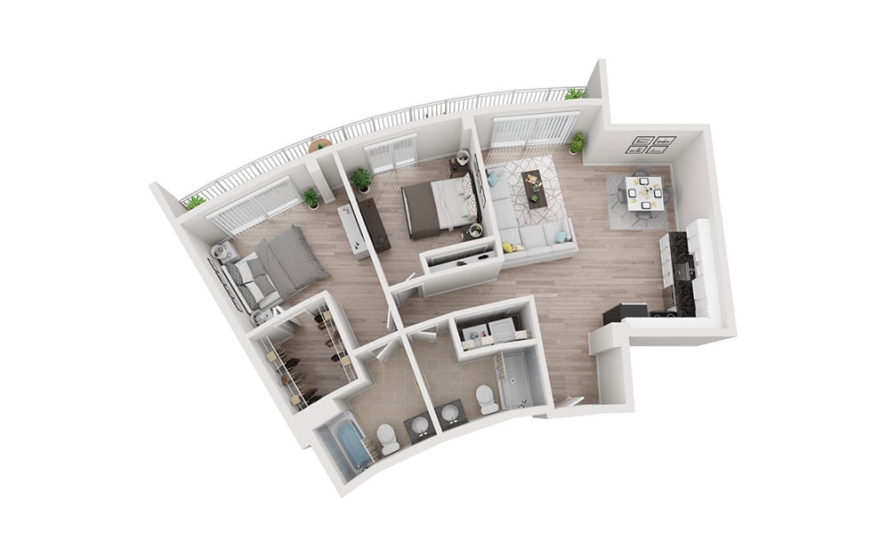 B2 - 2 bedroom floorplan layout with 2 baths and 1300 square feet. B2 - 2 bedroom floorplan layout with 2 baths and 1300 square feet.